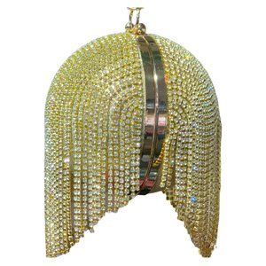 Gold colored bling crystal purse